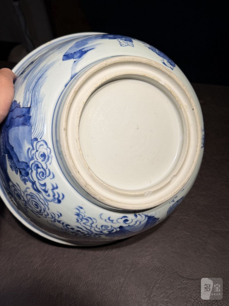 清康熙 青花“八仙过海”图大碗 - 图21